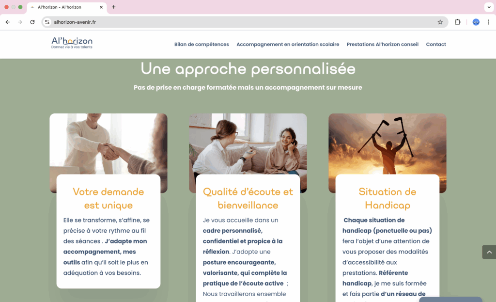C'est un screen du site internet Al'horizon, après la refonte du site.